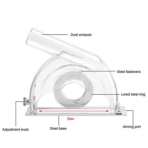 Professional Angle Grinder Guard, Grinding Cover Cutting Dust Shroud For 4-5" Angle Grinders And 3"/4"/5" Saw Blades Transparent #TOP3