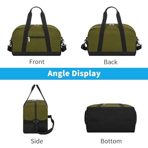 Image of Apenze Small Gym Bag 14 inch lightweight Carry On Mini Duffel Bag for Travel Sport - Olive Green