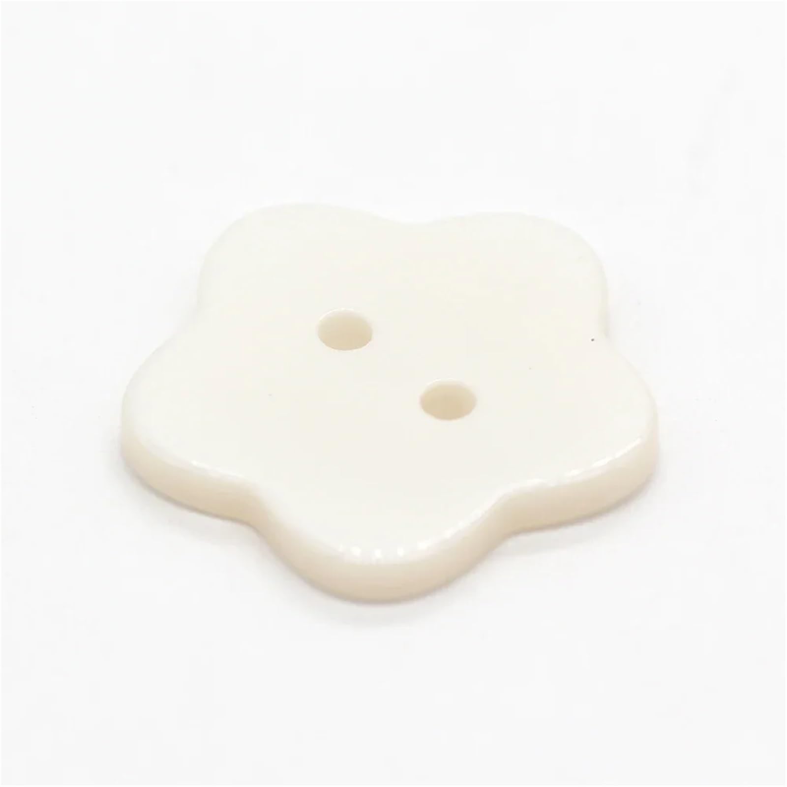 bottoni, Confezione di bottoni piatti in resina a forma floreale bianchi varie dimensioni(25mm 10pcs)
