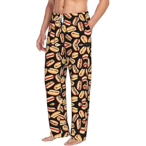 Fun Food Hot Dogs print Mens Sleepwear Pajamas Pants with Pockets Soft Sleep Lounge Bottoms Sleep Pj Bottoms for Men2