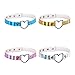 Produktbild HONGXIN-SHOP Choker Gotik Halsband Punk Leder Halskette Damen Mädchen Herz Design Kragen Halsketten Verstellbaren 4 Stück