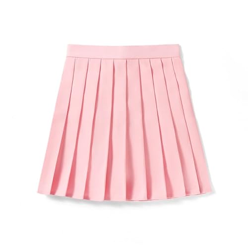 Vrouwen Zomer Hoge Taille Plooirok Zomer Candy Plooirok Meisjes Dans Mini Rok Zip (Color : Pink1, Size : M)