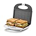 Girmi TS03 Tostiera, 750 W, Piastre antiaderenti, Manico termoresistente con chiusura, Spia di accensione e temperatura, Bianco