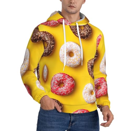 Sweat à capuche doublé pour hommes vêtement d'hiver thermique motif donut