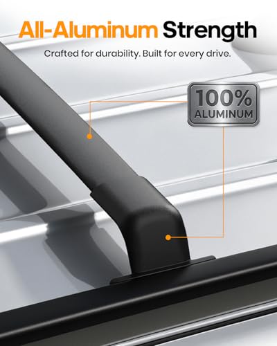 Image of 300lb Roof Rack Cross Bars Fit for 2021-2026 Jeep Grand Cherokee L 3-Row & 2022-2026 Jeep Grand Cherokee 2-Row, No-Drill All-Aluminum Crossbars for Roof Box, Kayak, Bike, Cargo & Accessories