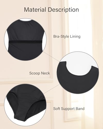 Image of Stelle Women's Ballet Leotard for Dance Scoop Neck Double Lined Bodysuit | Scoop neckline, Stretch fabric, Breathable, Comfort fit, Bodysuit, Ballet clothes, Dance class, Contemporary dance