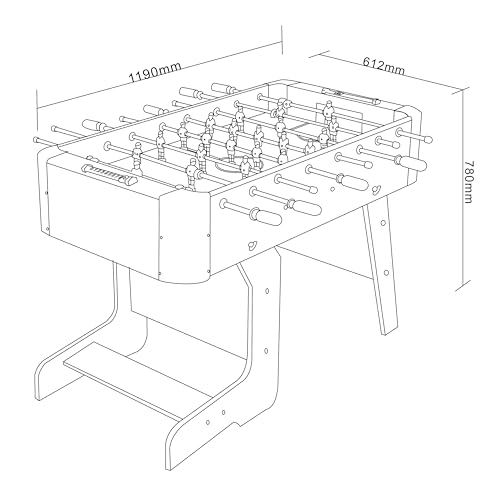Cougar Around The World Tischkicker in Schwarz | Kickertisch/Fußballtisch klappbar | Spieltisch Inkl. 2 Bälle & Punktezähler | Indoor Tischfußball für Kinder & Erwachsene – Bild 6