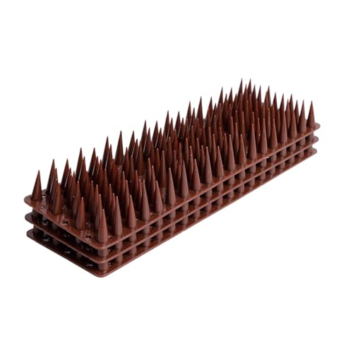 SEAGULLSTOPPER Bird Spikes for Pigeons | 28.5 Inch Anti Bird Plastic Spikes for AC Unit Balcony Window | UV Stabilized Pigeon Control Spikes Outdoor Protection (Brown, Pack of 5)