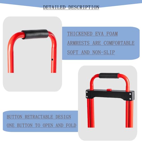 Carro de mano plegable resistente con capacidad de carga de 80 kg para camping, festivales, jardinería y transporte de palés sobre ruedas