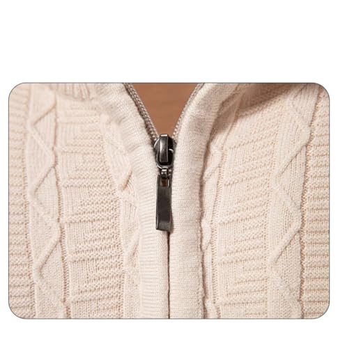 Bciopll Men Mock Neck 1/4 Zipper Knit Sweaters Solid Color Pullover Knitted Warm Casual Jumper3