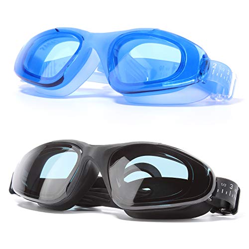 CAPAS 2 Packs Swim Goggles Bundle for Youth Adult Men Women Swimming Goggles No Leaking Anti Fog UV Protection Crystal Clear Vision Triathlon Goggles