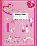 Pink Doll Composition Notebook: Pink Car, lipstick, purse, mirror, hearts, rainbow stars and more are on this cute notebook. If your kids love ... notebook back to school. Have the best day.