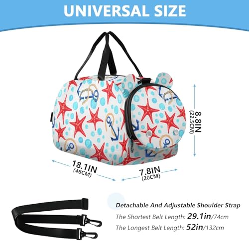 Bubble Marine White Kids Travel Duffel Bag for Boys Girls Overnight Weekend Tote Bag with Shoes Compartment for Dance Gym Sports3