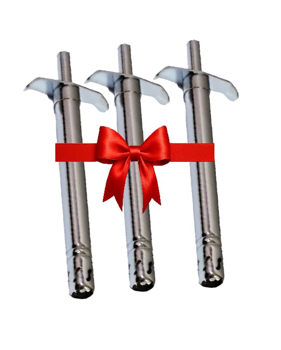 Pack of 3 Exim Stainless Steel Spark Gas Lighter for Kitchen Use Restaurants Metal Gas Stove Lighter Regular Size Easy Grip Long Lasting, Rust Proof