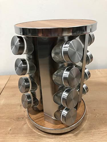 Porta Temperos Organizador Condimento Inox 16 Potes Giratório (Redondo)
