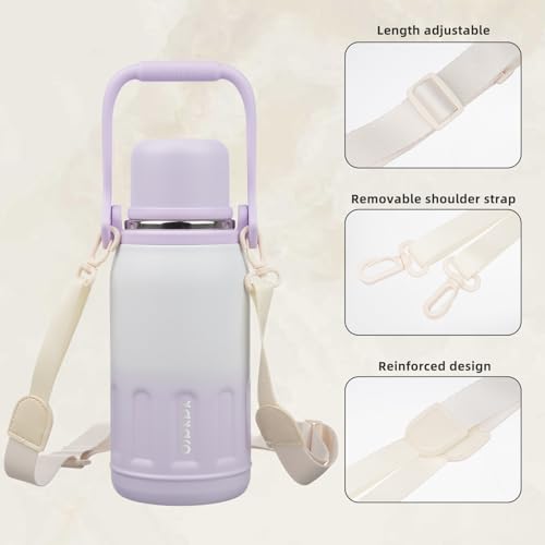 Image of BJPKPK Stainless Steel Insulated Bottle with Handle & Strap, 27oz