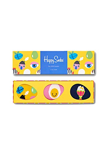 Happy Socks Easter Gift Box Calze, Multicolore (Multicolour 220), 7/10 (Taglia Unica: 41-46) (Pacco da 3) Uomo