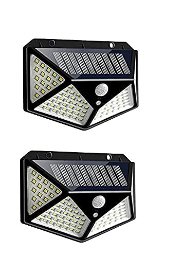 SEAHAVEN Solar Lights 100 LED Solar Power Outdoor Motion Sensor Light with LED On Both Side, Waterproof (2)