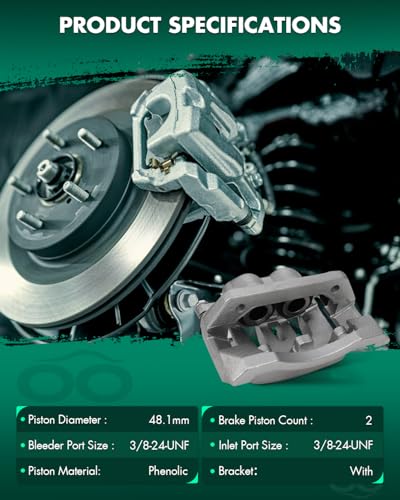 Image of SCITOO Rear Left Brake Caliper With Bracket 18B5077 Compatible For Ford For F-250 Super Duty 2008-2012 For Ford For F-350 Super Duty 2008-2012
