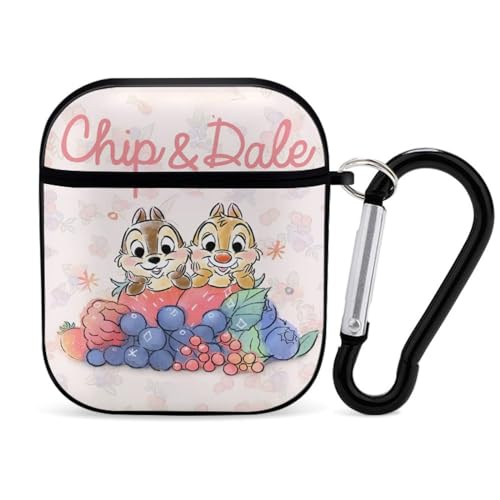 チップとデール AirPods1/2ケース 保護ケース 収納ケース カバー カラビナ付き キズ防止 紛失防止 エアーポッズ ワイヤレス アクセサリー防水 キャラクター 人気 かわいい 雑貨 便利 第1世代と第2世代のAirPods 極上 雑貨