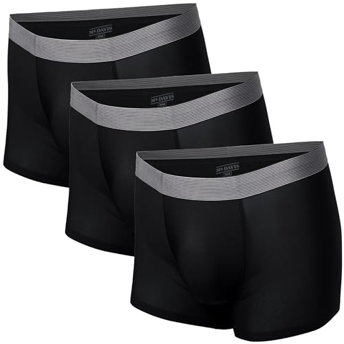 Mr. Davis Men's Lightweight AirMotion Trunks Cut Boxer Brief Underwear 3 Pack