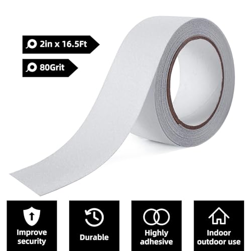 Image of Reniteco Anti Slip Tape - 2 inch x 16.5Ft, Clear Heavy Duty Grip Tape - High Adhesion & Waterproof, No Residue Removal for Outdoor Stairs, Tile, Shower, Bathtub - Extra Grip Safety Tape