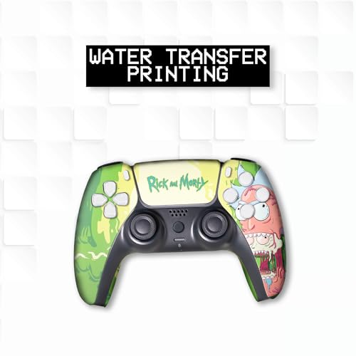 Image of Riccky Mortty Custom PS-5 Controller Wireless compatible with Play-Station 5 Console by BCB Controllers | Proudly Customized in USA with Permanent HYDRO-DIP Printing (NOT JUST A SKIN) (MODDED)