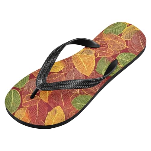 Mens Flip Flops Autumn Leaves ThankgivingSandal Flip Flops for Women Summer Beach Slipper 214B8182