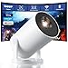 CLOKOWE Mini Projector with WiFi and Bluetooth, Built-in Apps, Smart Portable Projector with 180° Rotation, Auto Keystone, Support 1080P, Compatible with HDMI/USB/TV Stick/Smartphone/Laptop