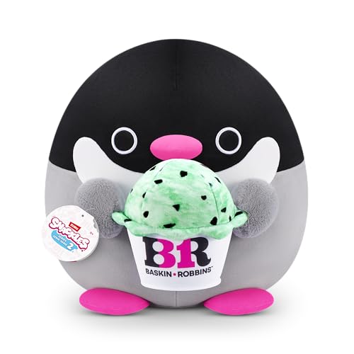 Snackles Series 2 Penguin & Baskin-Robbin 16 Inch Plush by ZURU, Ultra Soft Plush, Collectible Plush with Real Licensed Brands, Stuffed Animal, Giftable