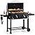 Sophia & William Heavy-duty Charcoal BBQ Grills Extra Large Outdoor Barbecue Grill with 794 SQ.IN. Cooking Area, Dual-Zone Individual & Adjustable Charcoal Tray and Foldable Side Table, Black