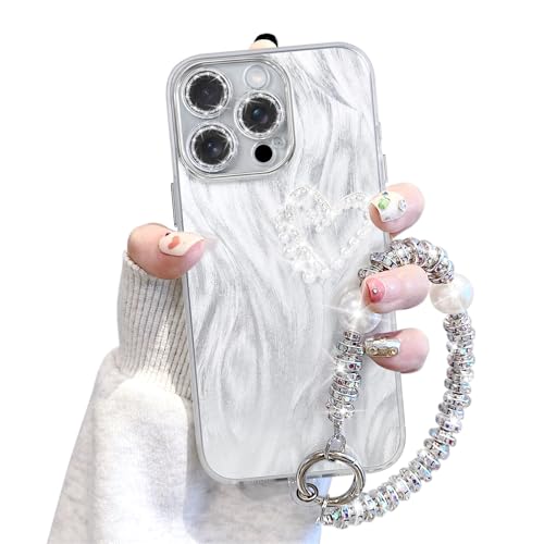 Coque antichoc iPhone 16 Pro argent avec sangle et protège objectif intégré