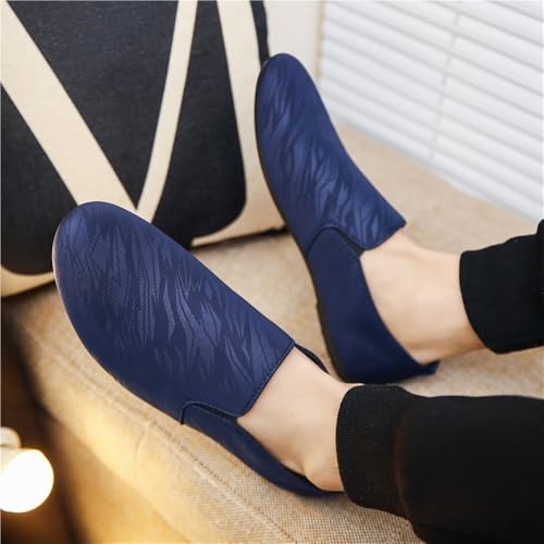 Mens Loafers Round Toe Vegan Leather Two Tone Loafer Shoes Lightweight Comfortable Anti-Slip Party Wedding Slip-ons2