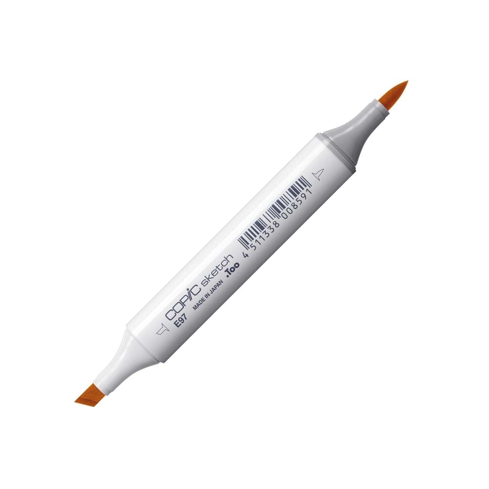 COPIC Sketch Coloured Marker Pen - (E-97) Deep Orange, For Art & Crafts, Colouring, Graphics, Highlighter, Design, Anime, Professional & Beginners, Art Supplies & Colouring Books