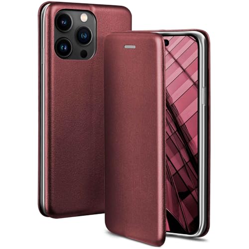 Étui de protection iPhone 14 Pro Max contre les chocs étui cuir bordeaux