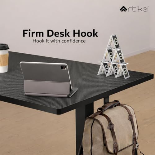 Image of ARTIKEL Artidesk Electric Height Adjustable Table for Office Work with Keyboard Tray | Sit Stand Gaming Desk| 80Kg Wt Lift | 2 Headphone Hook Cable Management (Black, 120x60cm)