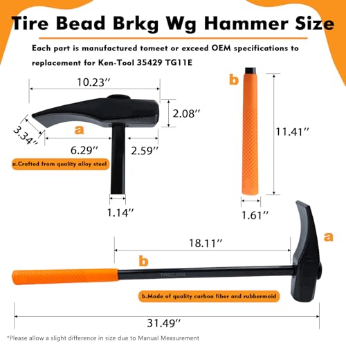 Image of 35429 Tire Hammer-Tire Bead Breaker Tool, Replacement for Ken-Tool 32 inch Handled Bead Breaking Wedge, Duck-Billed Hammer for Tire Removal for Car Truck ATV Motorcycle Bus Farm Tractor Aircraft Tool