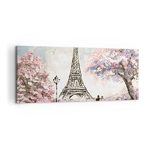 Cuadros Decoracion Salon Árboles Eiffle Pareja Francia Lienzos decorativos 120x50cm Cuadro Sobre Lienzo Moderno Dormitorio Cocina Cuadros Pared Imágenes Wall Art Prints Decor Grande AB120x50-3147