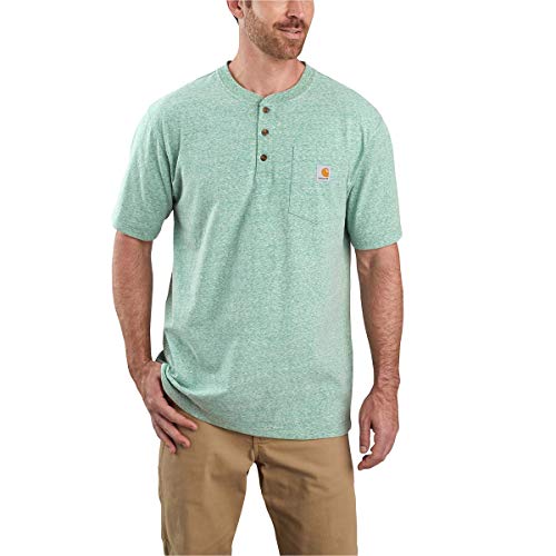 Carhartt Men's Workwear Pocket Henley Shirt, Musk Green Snow Heather, 2X-Large