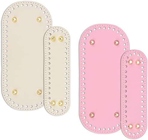 RNHDLY Bag Bases for Crochet 4 Pack Crochet Bag Bottom Base Oval Bag Bottom Base Pu Leather Bag Bottom for Crochet, Handbag Base for Bag Making Handbag Bottom DIY Bottom Pad