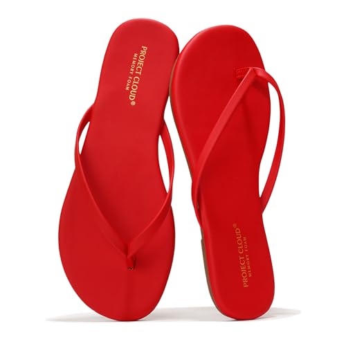 Image of Project Cloud Flip Flops for Women Footwear- Lightweight and Memory Foam Insole Sandals for Women 2026 - Durable Non-Slip Beach Essentials Flats for Women Sandals (Foundations)