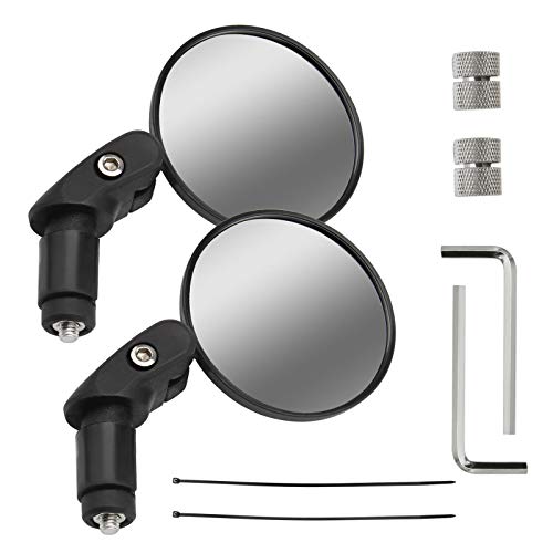 2X 360Â¡Ã£ Rotatable Handle Bar End Rear View Convex Mirrors with Wrench Left Right Universal for Bicycle MTB Road Bike Cycling Accessories