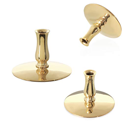 NKlaus 3X Kerzenhalter Messing Gold Kerzenständer Dünne Altarkerzen Ritualkerzen Bienenwachskerzen bis Ø6,7mm Leuchter Hochzeit 6731 Cover
