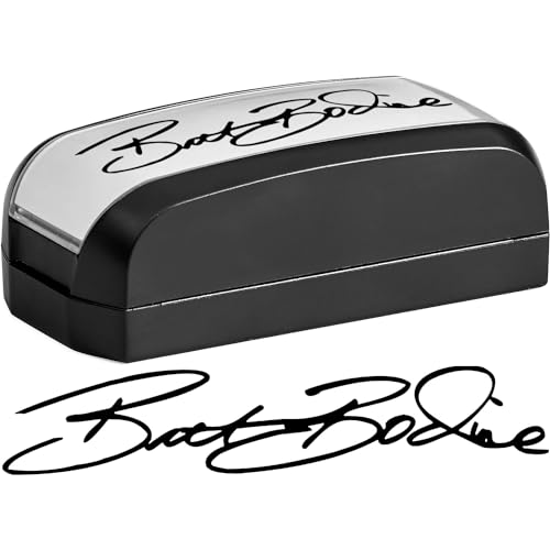 MaxMark Custom Signature Stamp - Medium Size Pre-Inked Pocket Stamp Customized with Your Signature