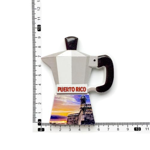 Imán decorativo cafetera Puerto Rico 9x7.5 cm miniatura 3
