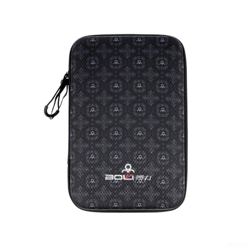 Yuanpgky Funda para raqueta de tenis de mesa para 2 palas y 3 pelotas, para bolsa protectora de EVA con bolsillo con cremallera, gris (28 x 17 x 4,5 cm), compatible con estándar para ping pong