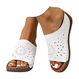 Sandales Blanches Femme,Chaussures Pieds sensibles Femmes,Sandales Femme Été - Orthopédiques Baskets Nu-Pieds Sandale - Confort Chic Élastique Sport Plateforme Chaussures pour Randonnee Plage Marche