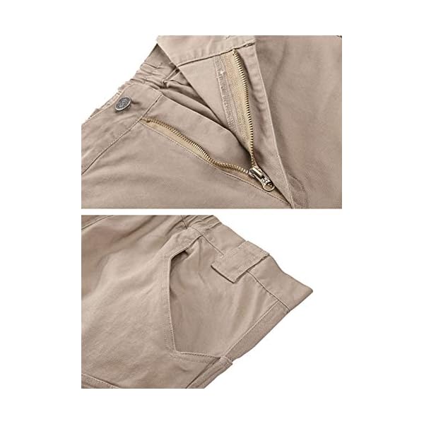 TACVASEN Mens Outdoor Rip-Stop Multi Pockets Relaxed-Fit Tactical Cargo Pants Khaki, 40 - Image 5