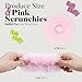 YGDZ 4PCS Pink Pom Pom Hair Ties, Furry Faux Rabbit Fur Light Pink Scrunchies, Hair Ties Ponytail Holders, Hair Accessories for Girls Women