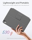 ESR Etui Flex na iPad 11 (A16) 2025/10 generacji z klawiaturą, ultralekka, magnetyczna zdejmowana klawiatura do iPada 10,9" z trybami pisania i przeglądania, duży, precyzyjny gładzik, ciemnoszary
